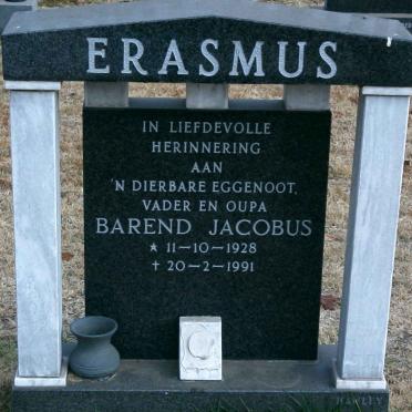 ERASMUS Barend Jacobus 1928-1991