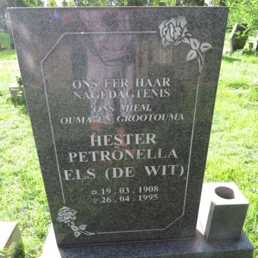 ELS Hester Petronella nee De WIT 1908-1995