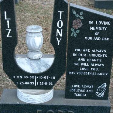 FORD Tony 1948-1992 &amp; Liz 1952-1993