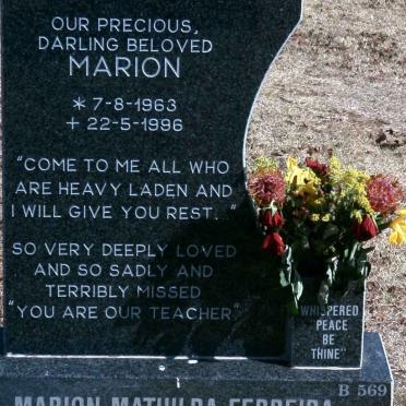 FERREIRA Marion Mathilda 1963-1996