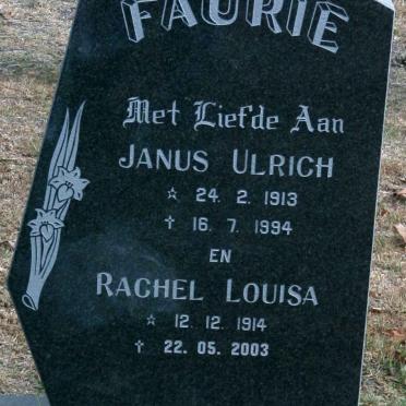 FAURIE Janus Ulrich 1913-1994 &amp; Rachel Louisa 1914-2003