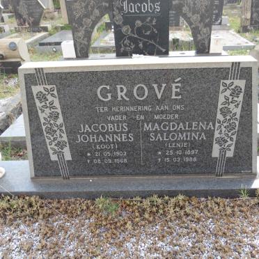 GROVE Jacobus Johannes 1903-1968 &amp; Magdalena Salomina 1897-1988