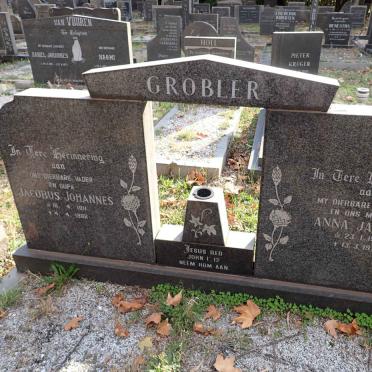 GROBLER Jacobus Johannes 1911-1982 &amp; Anna Jacoba 1916-1973