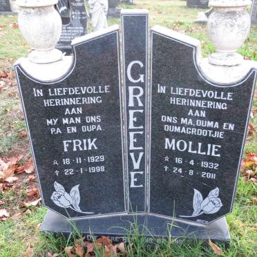GREEVE Frik 1929-1998 &amp; Mollie 1932-2011