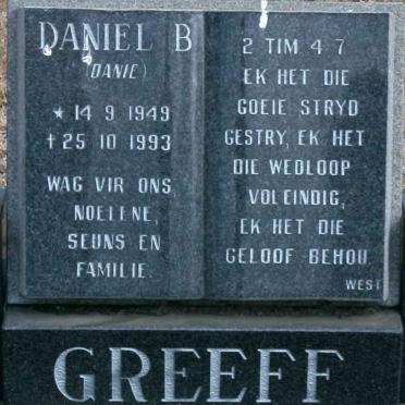 GREEFF Daniel B. 1949-1993