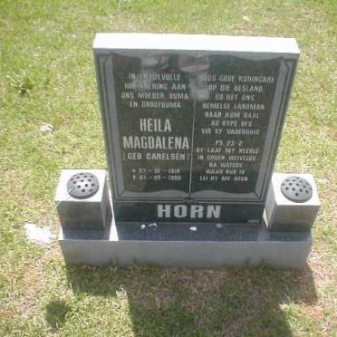 HORN Heila Magdalena nee CARELSEN 1918-1995