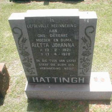 HATTINGH Aletta Johanna 1921-1978
