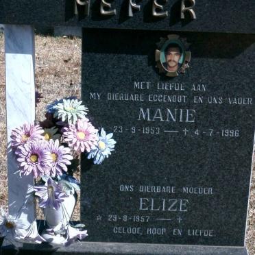 HEFER Manie 1953-1996 &amp; Elize 1957-