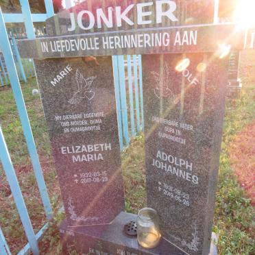 JONKER Adolph Johannes 1931-2019 &amp; Elizabeth Maria 1932-2017