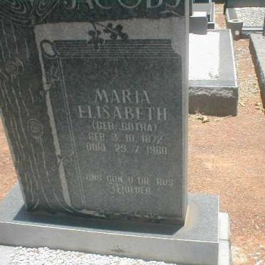 JACOBS Maria Elizabeth nee BOTHA 1872-1960