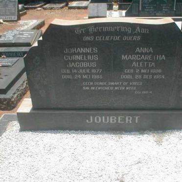 JOUBERT Johannes C.J. 1877-1965 &amp; Anna Magaretha A. 1886-1964