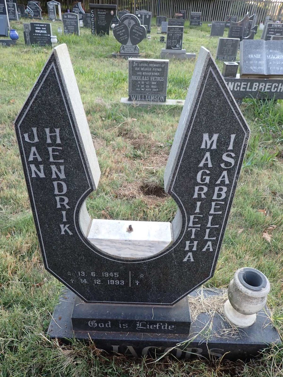 JACOBS Jan Hendrik 1945-1993 &amp; Magrietha Isabella