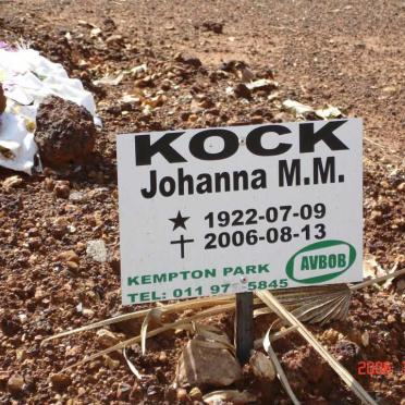 KOCK Johanna M.M. née HEYMANS 1922-2006