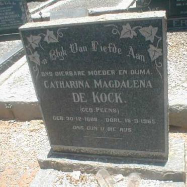 KOCK Catharina Magdalena, de nee PEENS 1888-1965