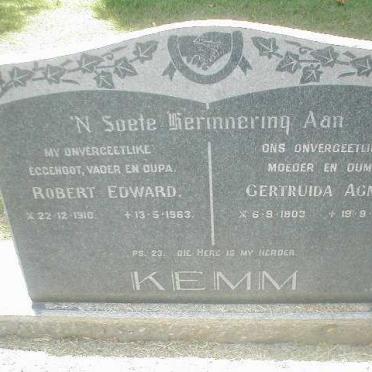 KEMM Robert Eduard 1910-1963 &amp; Gertruida Agnes 1903-1968