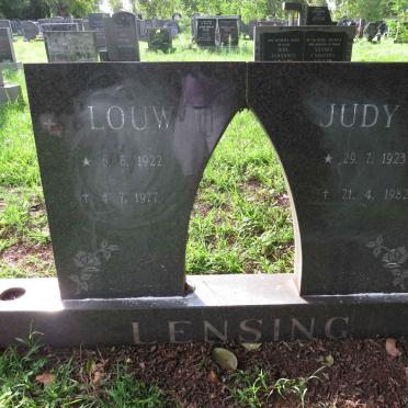 LENSING Louw 1922-1977 &amp; Judy 1923-1982