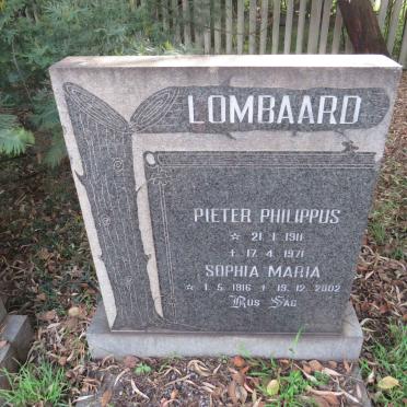 LOMBAARD Pieter Philippus 1911-1971 &amp; Sophia Maria 1916-2002