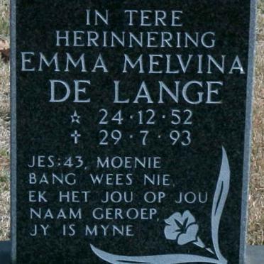 LANGE Emma Melvina, de 1952-1993