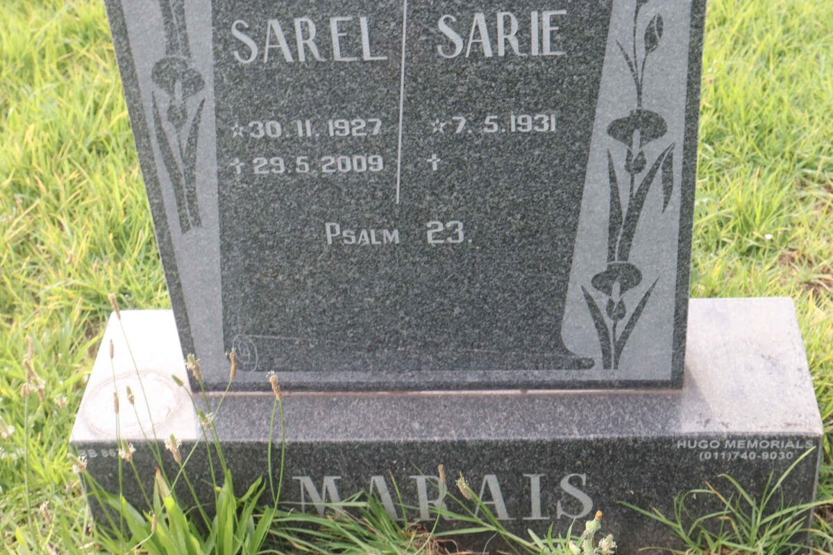 MARAIS Sarel 1927-2009 &amp; Sarie 1931-