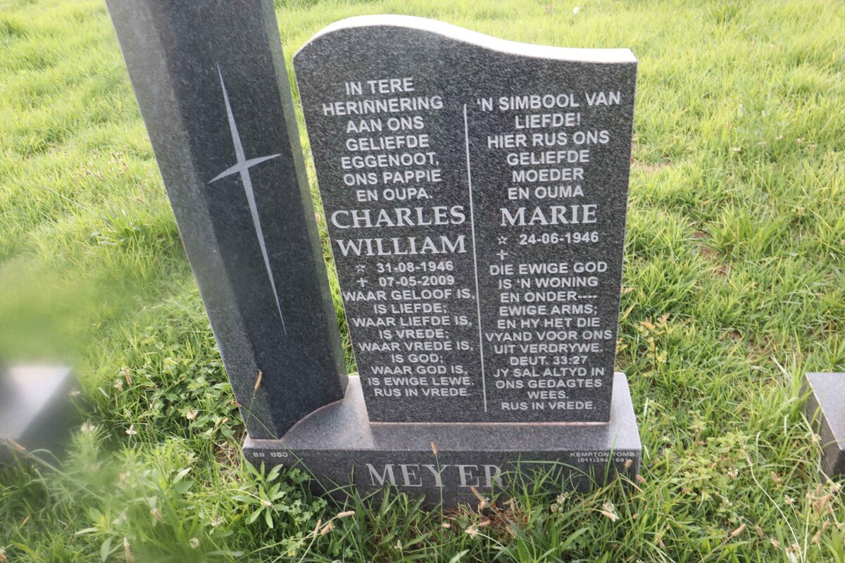 MEYER Charles William 1946-2009 &amp; Marie 1946-