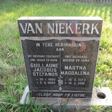 NIEKERK Guillaume Jacobus Stefanus, van 1920-1992 &amp; Martha Magdalena 1923-2016