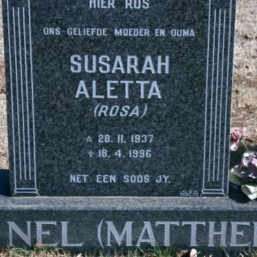 NEL Susarah Aletta nee MATTHEE 1937-1996