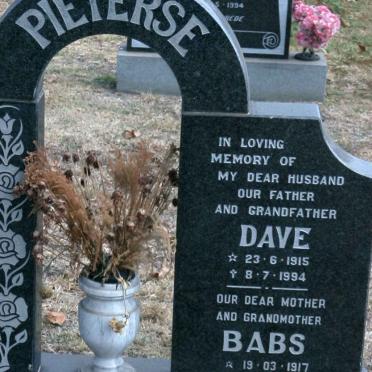 PIETERSE Dave 1915-1994 &amp; Babs 1917-1998