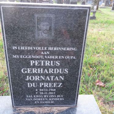 PREEZ Petrus Gerhardus Jornatan, du 1960-2013