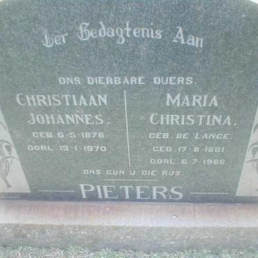 PIETERS Christiaan Johannes 1876-1970 &amp; Maria Christina DE LANGE 1881-1966
