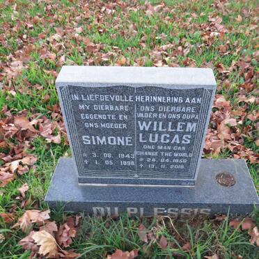 PLESSIS Willem Lucas, du 1950-2018 & Simone 1943-1998