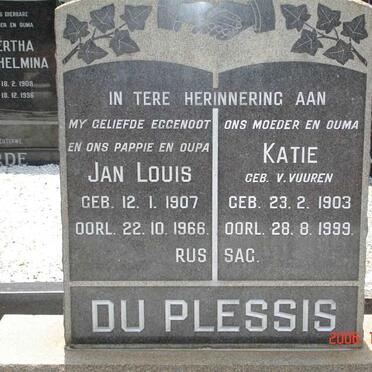 PLESSIS Jan Louis, du 1907-1966 &amp; Katie VAN VUUREN 1903-1999