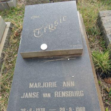 RENSBURG Marjorie Ann, JANSE VAN 1938-1968