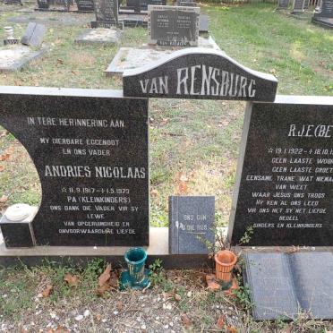 RENSBURG Andries Nicolaas, van 1917-1973 &amp; R.J.E. 1922-1995