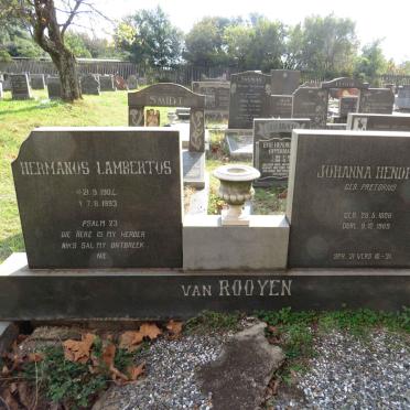 ROOYEN Hermanus Lambertus, van 1904-1993 &amp; Johanna Hendrina PRETORIUS 1908-1969