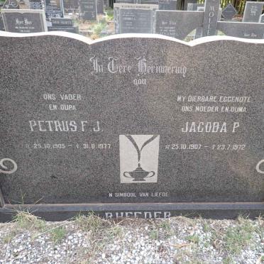 RHEEDER Petrus F.J. 1905-1977 &amp; Jacoba P. 1907-1972