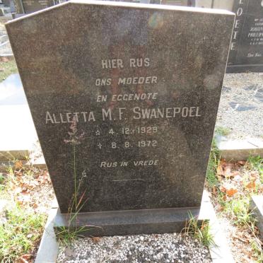 SWANEPOEL Alletta M.F. 1929-1972