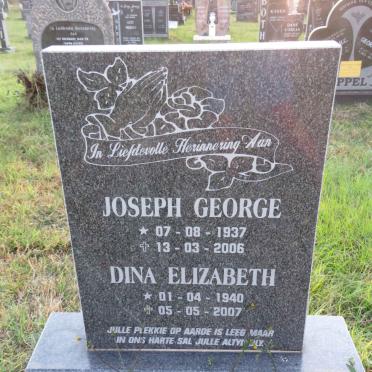 SCHOEMAN Joseph George 1937-2006 &amp; Dina Elizabeth 1940-2007