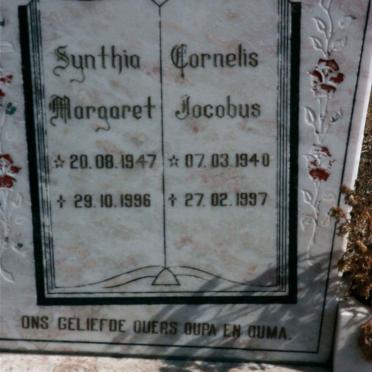 SWARDT Cornelis Jacobus 1940-1997 &amp; Synthia Margaret 1947-1996