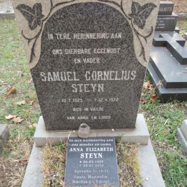 STEYN Samuel Cornelius 1925-1972 &amp; Anna Elizabeth 1928-2004