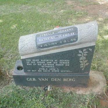 VERMAAK Sebella Johanna Katarina nee VAN DEN BERG 1914-1978