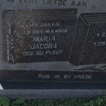 VISSER Maria Jacoba nee DU PLOOY 1924-1973