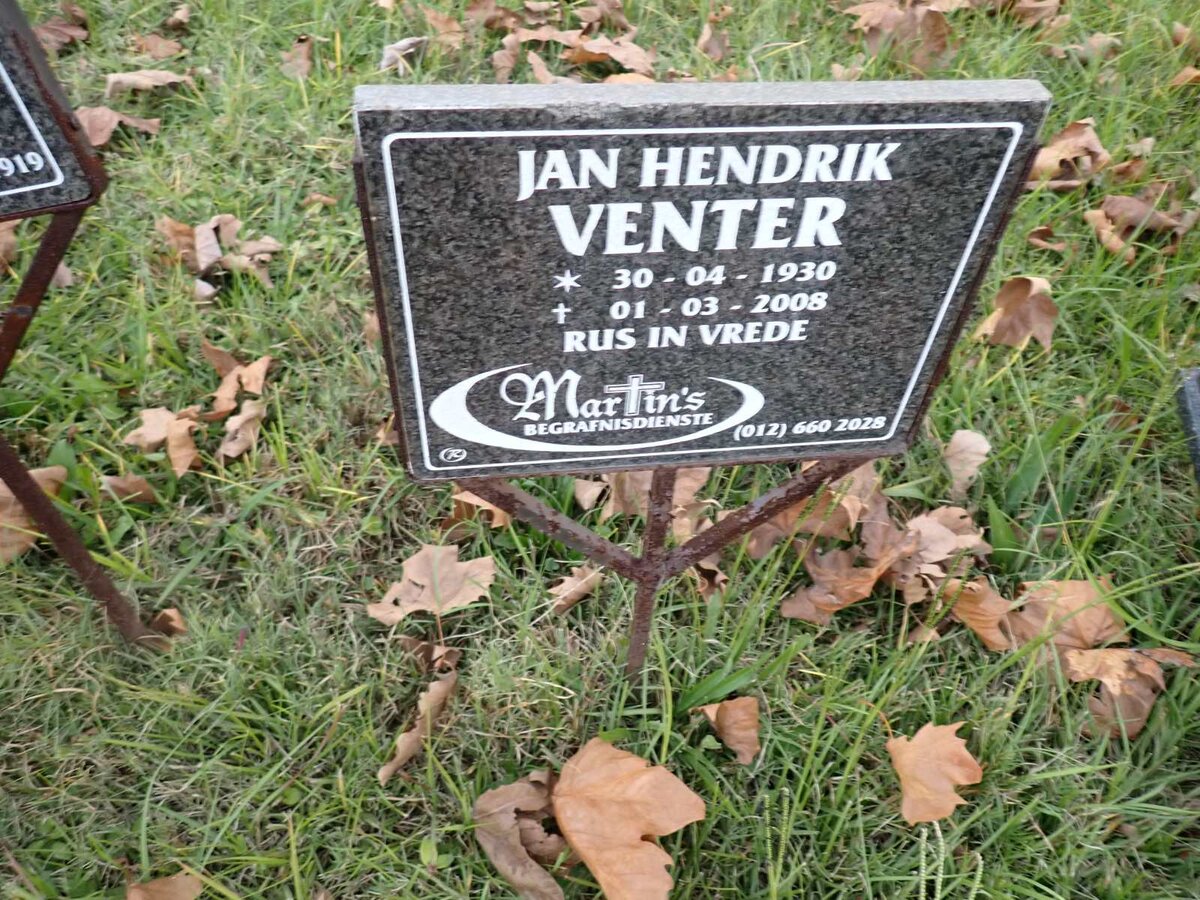 VENTER Jan Hendrik 1930-2008