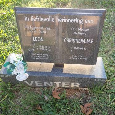 VENTER Leon 1936-2016 &amp; Christiena M.F. 1942-
