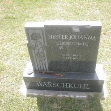 WARSCHKUHL Hester Johanna nee GRIMES 1913-1995