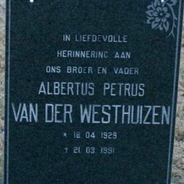 WESTHUIZEN Albertus Petrus, van der 1929-1991