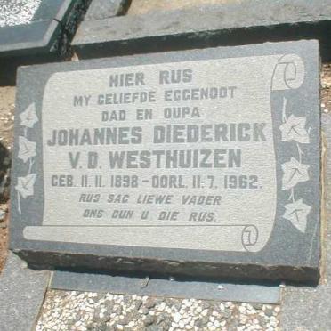 WESTHUIZEN Johannes Diederick, v.d. 1898-1962