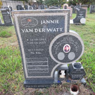 WATT Jan, van der 1951- &amp; Barbara 1953 ::  VAN DER WATT Jannie 1984-2005