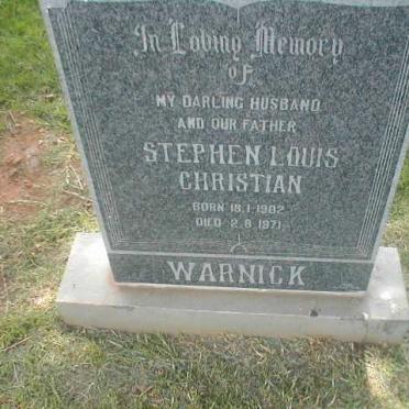 WARNICK Stephen Louis Christiaan 1902-1971