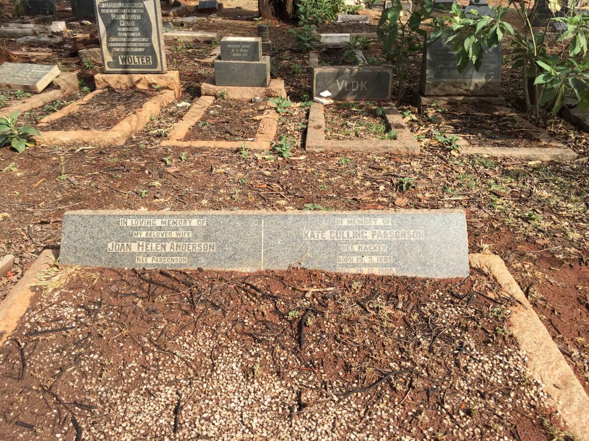 ANDERSON Joan Helen nee PARSONSON :: PARSONSON Kate Colling nee HACKER 1885-1969