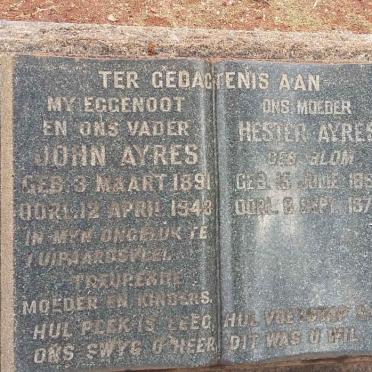 AYRES John 1891-1943 &amp; Hester BLOM 188?-1976